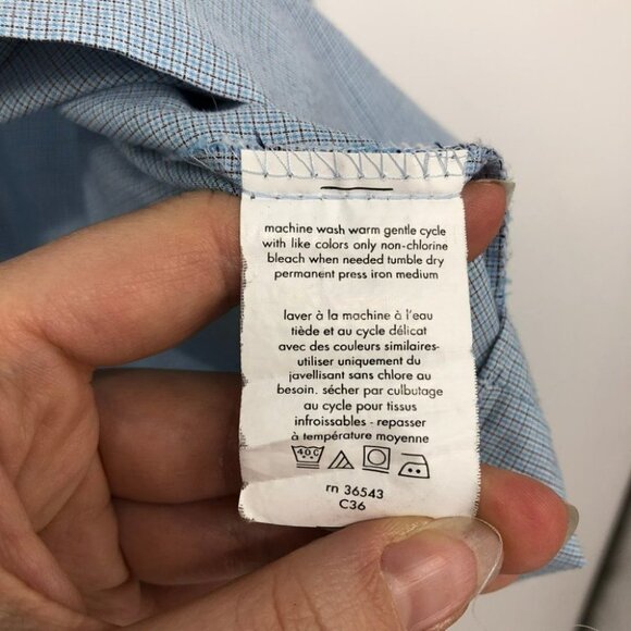 Van Heusen Light Blue Button Down Dress Shirt 32/33 - Picture 6 of 14